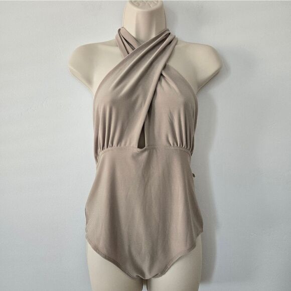 Open Edit Wrap Neck Halter Bodysuit NWOT - Picture 3 of 5